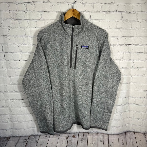Patagonia Better Sweater 1/4 Zip Pullover Mens Medium Grey Fleece STY25523 FA21